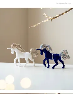 Christmas decoration unicorn pendant flannel sequin ornament festive creative holiday decor