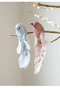 Bonito pájaro de espuma y plumas decoración de árbol de navidad accesorio fotográfico