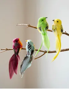 Exquisite simulation feather colorful birds pendant for Christmas tree and home garden decor.