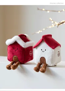 Peluche casa di Natale ornamento simpatico cartone animato decorazione giocattolo