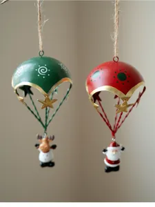 Christmas hanging ornaments iron resin Santa Claus reindeer pendants holiday tree decoration
