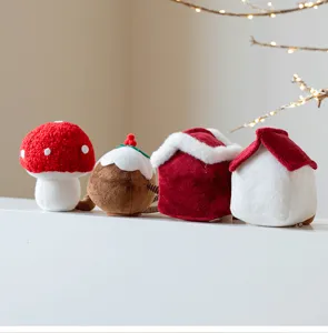 Decorazione peluche di Natale simpatico fungo casa morbido imbottito regalo festa