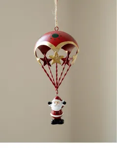Christmas metal hot air balloon Santa Claus hanging pendant tree decoration ornament