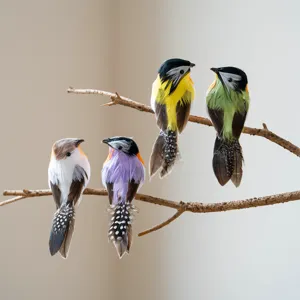 Simulation Feather Colorful Bird Christmas Decoration Pendant Home Garden Decoration Photography Prop Simulation Bird Ornament