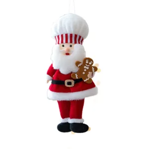 Plüsch Koch Weihnachtsmann Hängeornament, rote Stoff Weihnachtsbaum Puppe Dekoration.