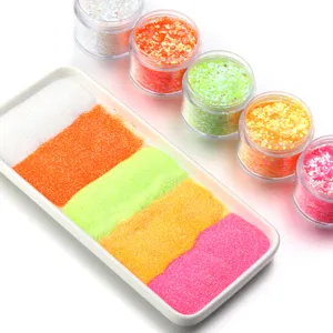 Paillettes per unghie esagonali polvere artigianale scintillante trucco DIY dettagli