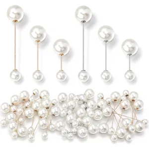 Pearl lapel pins DIY imitation pearl brooch pins accessories white decorative pins set