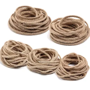 Thick 8 Strand Braided Jute Rope Natural Hemp Cord For DIY Crafts Decor Cat Scratching Post Wrapping String Garden Bundle