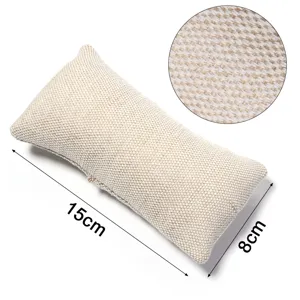 Beige Jute Uhren Armband Display Kissen Schmuck Aufbewahrung Fotografie Requisite Detail