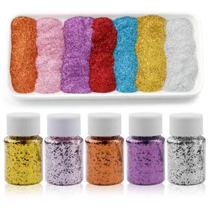Set di polvere di glitter esagonali per decorazioni fai da te, nail art e trucco.