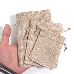 Jutebeutel mit Kordelzug kleine Leinenbeutel fur Schmuck und Geschenke Set neu