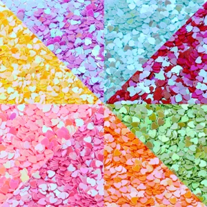 Paillettes en PVC en Forme de Cœur pour Nail Art Vêtement Décoration DIY Paillettes de Cœur Multicolores Accessoires de Bricolage