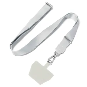 Lanière de téléphone portable réglable universelle avec patch et attaches métalliques