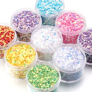 Pots de paillettes coeur PVC 3.0mm multicolores pour nail art et decoration de vetements