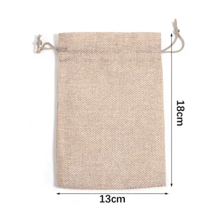 Natürlicher Jute Kordelzug Beutel Kleine Leinen Geschenktüte für Schmuck Aufbewahrung