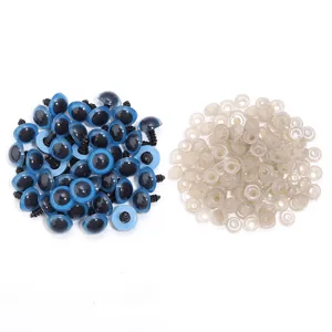 Occhi di sicurezza blu con rondelle per giocattoli di peluche fai da te e animali di peluche.