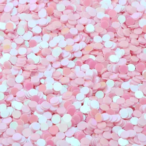 Paillettes rotonde iridescenti in PVC da 3,0 mm senza foro per abbigliamento e nail art.