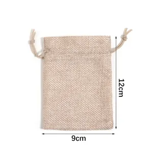 Jutebeutel Kordelzug Leinen Geschenktasche 9x12cm Schmuck Münzen Kosmetik Aufbewahrung