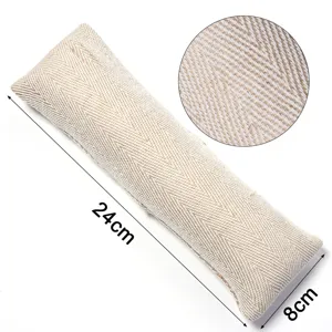 Jute Uhrenkissen Detailansicht mit feiner Textur und Maßen 24x8cm für die Schmuckpräsentation.