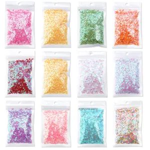 3mm paillettes PVC coeur holographiques mix pour nail art bricolage et vetement decor.
