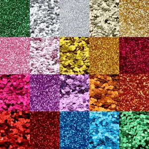 Polvere di glitter esagonali per nail art, bricolage, trucco di scena e decorazioni brillanti.