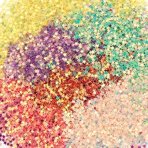 Colorful plated 3.0mm holeless PVC star sequins for garments nail art craft decoration