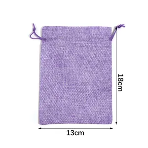 Lila Leinen Kordelzug Beutel 13x18cm fuer kleinen Schmuck Geschenk Aufbewahrung Tasche