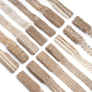 Natural jute burlap ribbon lace trim DIY craft gift wrapping wedding party decoration rustic style