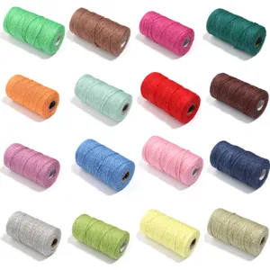 Natural Cotton Linen Hemp Rope For Gift Wrapping DIY Handmade Crafts Retro Woven Cord Clothing Tag Line