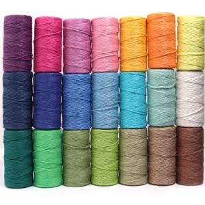 Colorful jute twine spools set for DIY crafts, gift box packaging and retro decoration