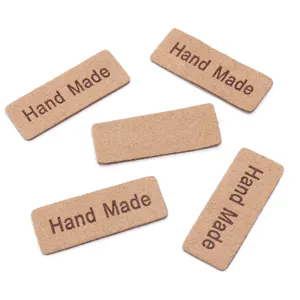 Microvezel leer handgemaakte genempelde etiketten zonder gat DIY kleding tas accessoires 1.5x4cm