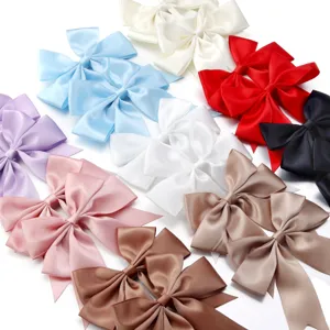 Coloridos cinta satén lazos hechos a mano DIY accesorios pelo para ropa decoración