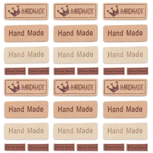Microvezel Leer Handgemaakte Reliëf Labels Voor Kleding Schoenen Tassen DIY Naaiaccessoires Craft Patches Zonder Gat Tags