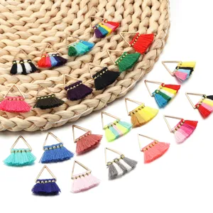 Bunte Dreieck Polyester Quasten Anhänger DIY handgemachte Schmuck Accessoires Set.