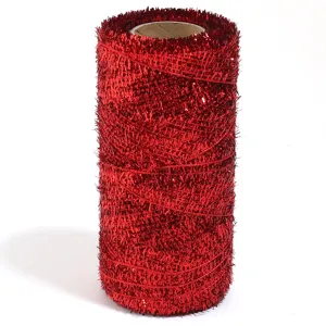 Ruban cordon guirlande rouge pour decoration de sapin de Noel emballage cadeau bricolage.