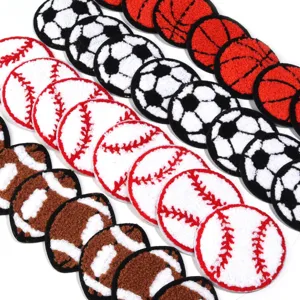 Toppe ricamate spugna sport palla termoadesive baseball calcio basket tessuto applicazione