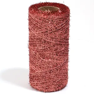 Rouge paillette guirlande ficelle rouleau pour emballage cadeau déco Noël DIY détail.