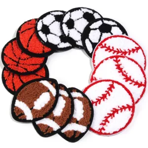 Set toppe ricamate spugna palla sport termoadesive accessori abbigliamento fai da te