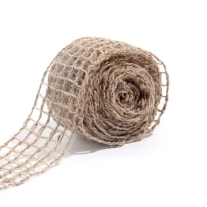 Nastro di iuta naturale a rete cava rotolo per artigianato fai da te regalo imballaggio fiori
