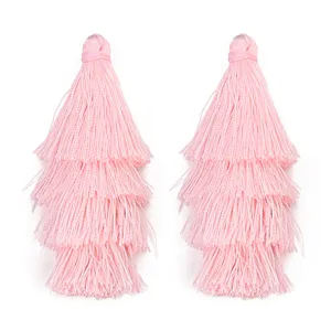 Rosa vierlagiger Quastenanhänger für DIY-Schmuck, Taschenanhänger, Schlüsselanhänger.