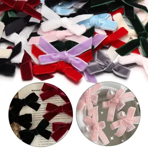 Nœud en velours pinces à cheveux accessoires DIY multicolore artisanat nœuds vente en gros
