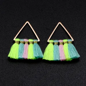 Handgemachte bunte dreieckige Quasten Anhänger DIY Schmuck Zubehör Ohrringe Bastelbedarf