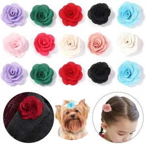 Fiori di rose in tessuto colorato accessori fai da te per spille fermagli vestiti e borse