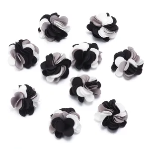 Accessori di fiori in tessuto fatti a mano per decorazione vestiti DIY 2.5cm 10pz