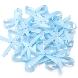 Fiocchi di nastro di raso azzurro, accessori per capelli fai da te, decorazione scatola e abbigliamento.