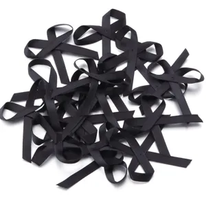 Set di fiocchi in nastro raso nero, ideale per confezioni regalo, accessori e artigianato fai da te.