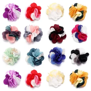 Accessori Fiori in Tessuto Fatti a Mano Patch Floreale a 3 Colori per Fermagli Fai-da-Te Decorazione Abbigliamento Artigianato Manuale
