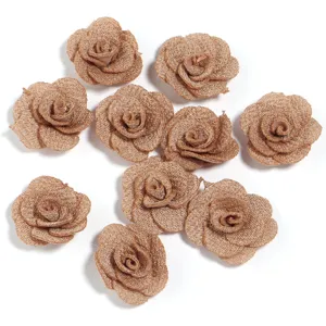 Fiori di rose in tessuto lucido accessori fai-da-te per abiti borse e decorazione fermagli per capelli