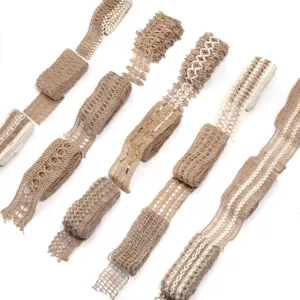 Natural Burlap Jute Ribbon Lace Trim Assorted Styles for DIY Craft Gift Wrapping Packaging