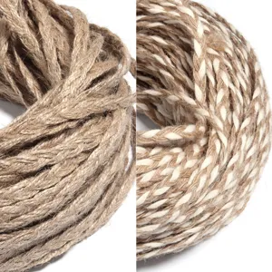 Cordon de Jute Tressé Ficelle Naturelle en Coton et Lin Ruban Pour Emballage de Boîte Cadeau Bricolage Couture de Vêtements
